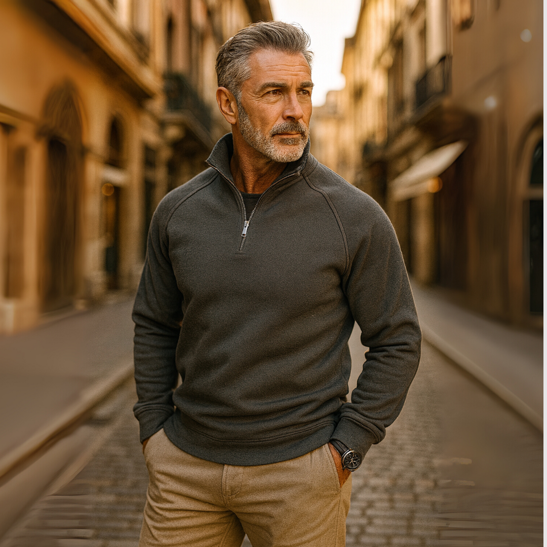 EMILIO | Lightweight Quarter Zip Sweater