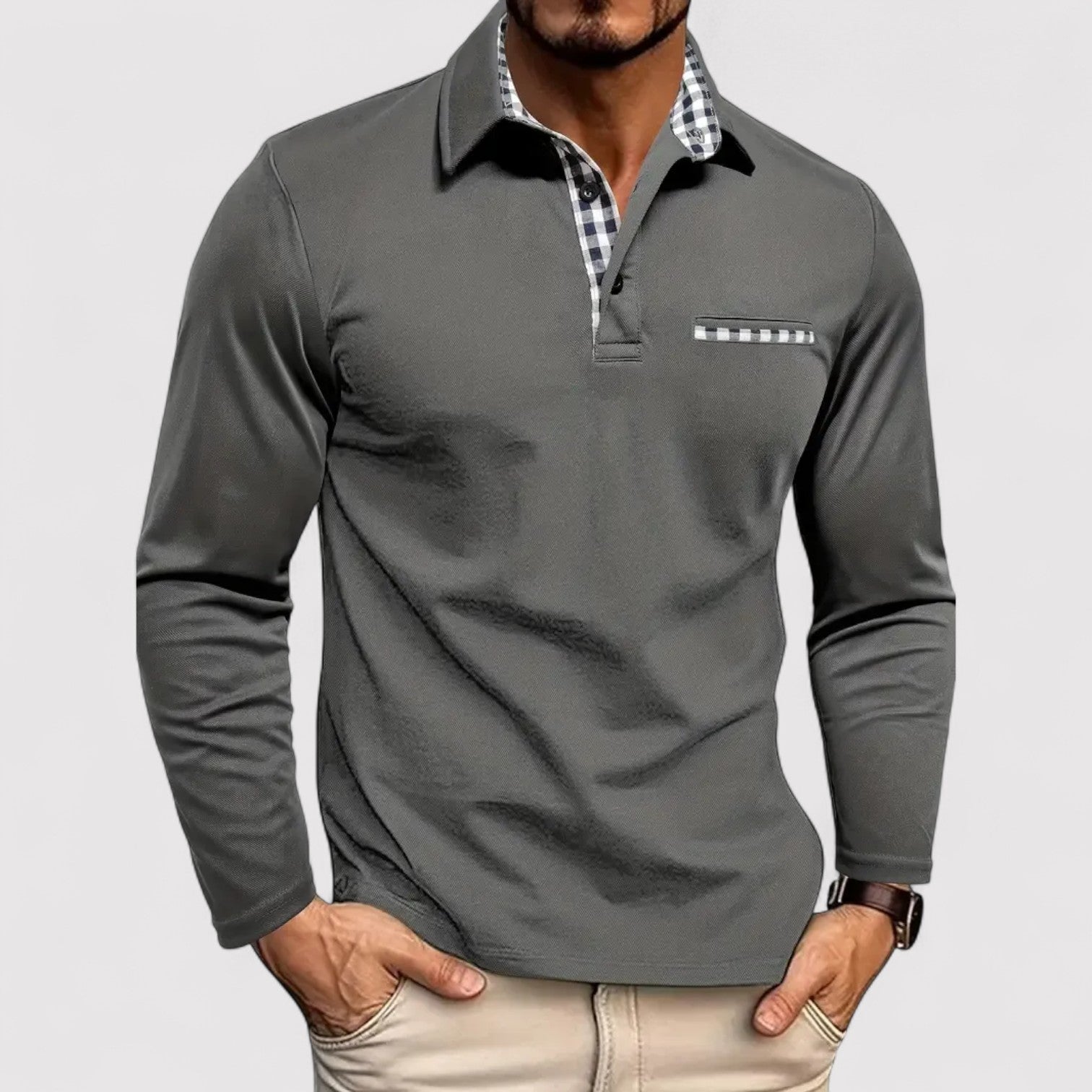 MENDOZA | Comfortable long-sleeved polo shirt