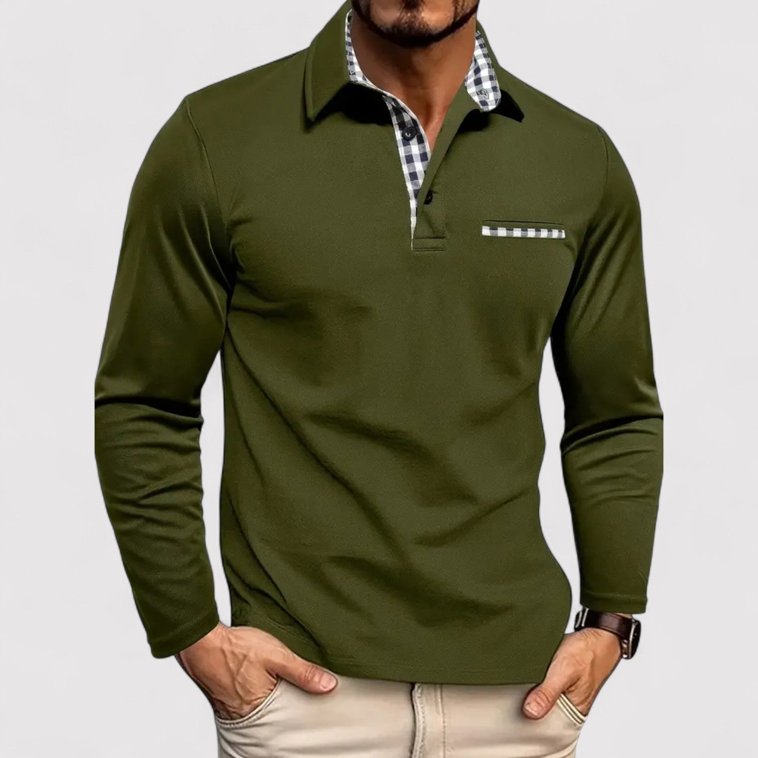 MENDOZA | Comfortable long-sleeved polo shirt