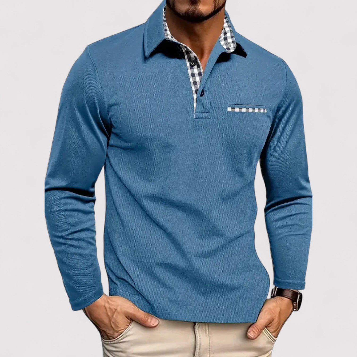 MENDOZA | Comfortable long-sleeved polo shirt